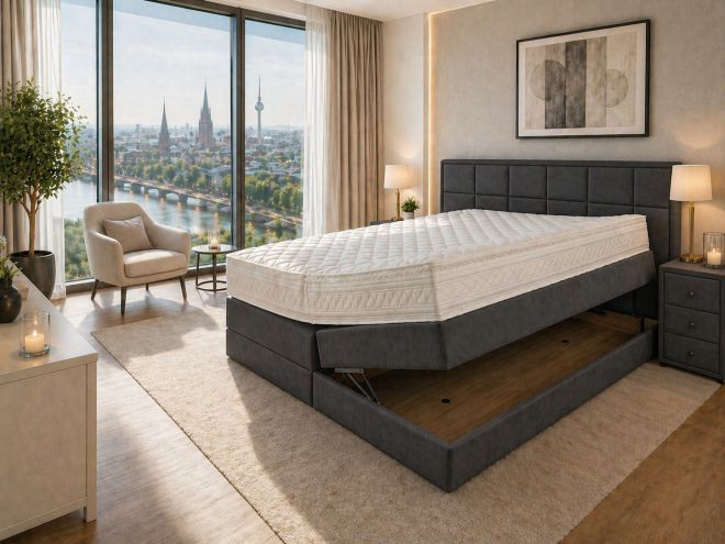 Boxspringbett 200x200 mit Bettkasten Amsterdam