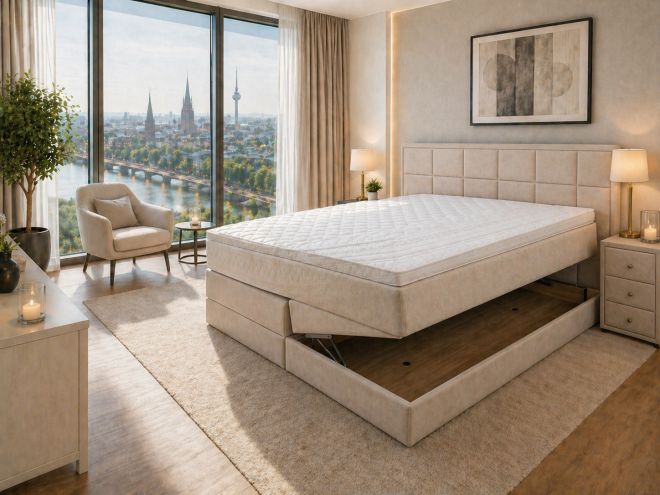 Boxspringbett 200x200 mit Bettkasten Amsterdam