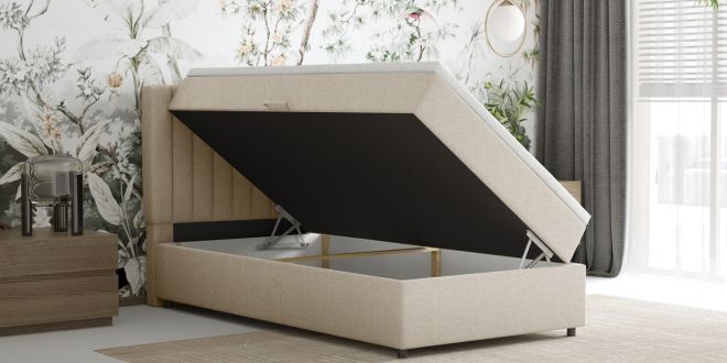 Boxspringbett 100x200 mit Bettkasten Moravit H4