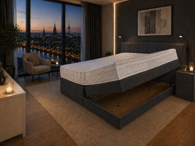 Boxspringbett 140x200 mit Bettkasten Lugano